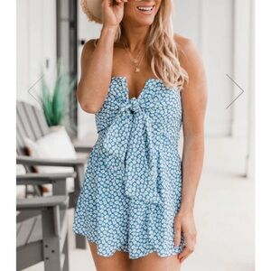 Pink Lily Strapless Romper